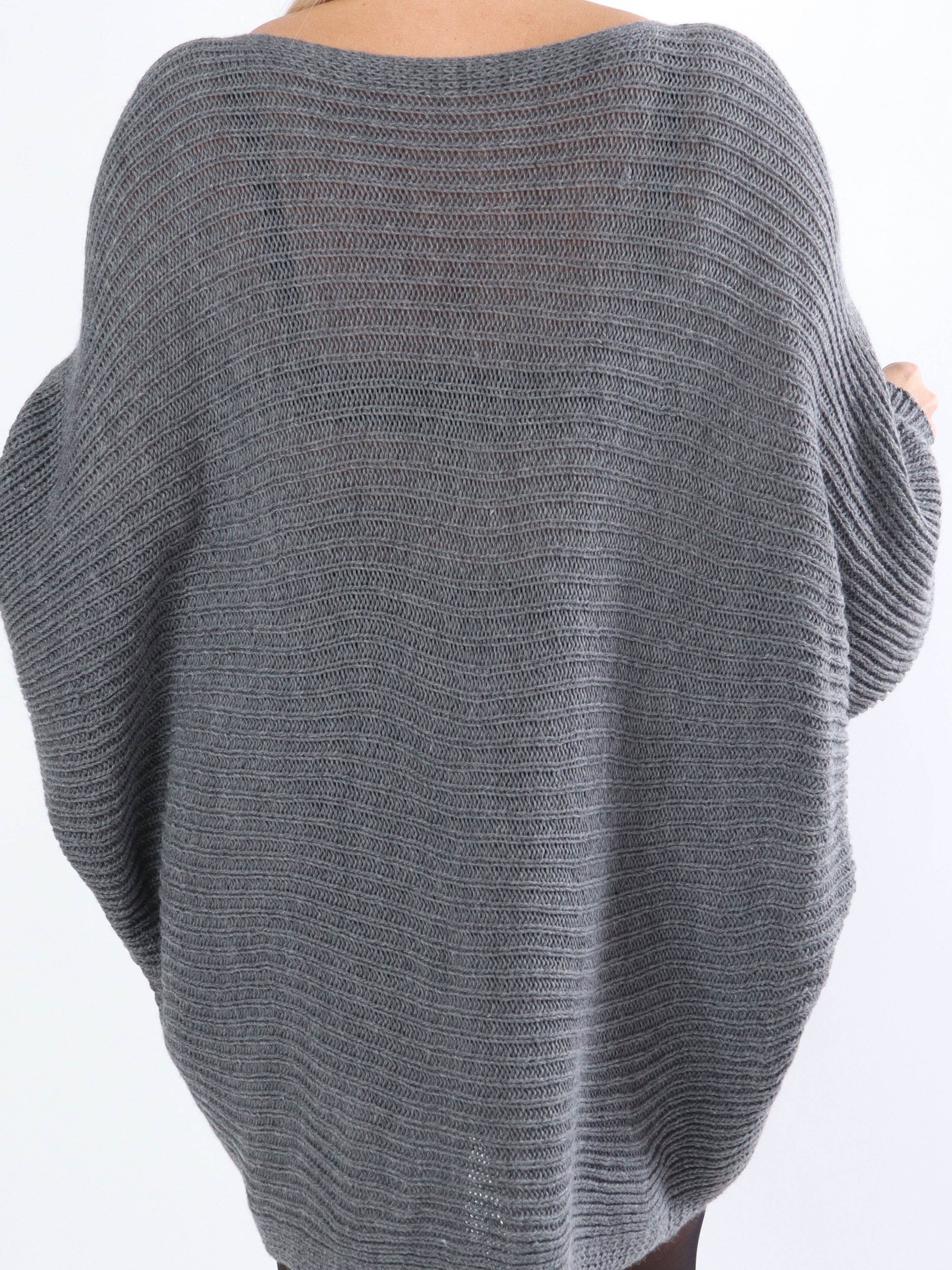 Gabbi - Plus size strik med flagermusærmer